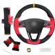 Red Black Suede Steering Wheel Cover for Seat Leon 5F Mk3 Ibiza 6J Tarraco Arona 2013-2019
