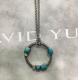 (N-99) Fashion Rhodium Plated Turquoise Charm Pendant Necklace for  Women