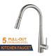 Pull Out Brushed Stainless Steel Kitchen Tap 35mm Ceramic Cartridge