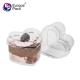 Food grade clear candy chocolates clear plastic heart shaped dessert container with lid