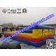 Three Lane Inflatable Bungee Run Game With Basketball Hoop Customized Size
