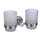 Double tumbler holder83004-Round & Stainless steel 304&Brushed color&frosted glass for bathroom&kitchen,sanitary