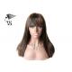 Dark Brown Human Hair Lace Front Wigs With Bangs 100% Indian Remy Silky Straight