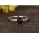 Princess Cut Garnet Diamond Engagement Ring Prong Setting Type