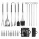 FDA Approved Camping Bbq Utensil Set , 20pcs Stainless Steel Grill Tool Set