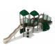 OEM Outdoor Playground Equipment Green Tree Playhouse With Slide