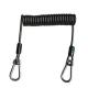Bungee Power Tool Plastic Coil Lanyard Metal Crimp With Carabiner Ends