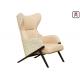 Luxury Leather Single Sofa Chair Custom Color High - Back For Hotel Lobby & Hall