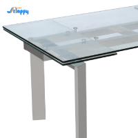 900mm Width Extendable Glass Top Dining Table DT-31120 Resistant Scratches