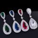 Fashion earring jewelry CZ crystal water drop gold plated tear drop bridal jewelry earrings necklace jewelry set