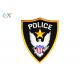 Polyester Background Fabric Police Embroidered Patch With Merrowed Edge