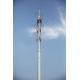 Telecommunication 36m Tubular Steel Tower 4 Sections Slip Joint Galvanized Surface