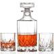 Lead Free Clear Red Wine Decanter , Unique Shaped Whiskey Liquor Glass Set