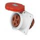 Red 63a 3 Phase Socket , 400 Volts 4 Pins Industrial Power Socket Outlet