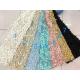 3D Flower Multi Colored Lace Fabric For Show / Embroidered Sequin Lace Fabric