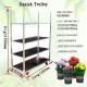 Hot Dip Galvanized Plywood Material Flower Trolley Heavy Wheel Easy To Install