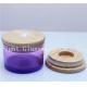 BGC022 glass candle holder with wooden lid for Home decor