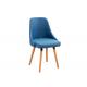 Elegant Velvet Fabric Seat Sturdy Metal Legs Wooden Dining Chairs