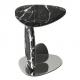 Smooth Surface Oval Black Marble Top Sofa Table Height 55cm