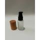 Customized Size Frosted Cosmetic Bottles With Wood Pump Sprayer UV Coated