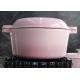 Pink Enameled Pre Seasoned Cast Iron Pan Lid And Dutch Oven 2 In 1