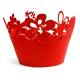 Pantone Color Red Floral Laser Cut Customized design Decorative Cupcake Wrappers