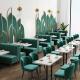 Green Velvet Restaurant Dining Table And Chairs Attractive Booth Cafe Tables