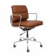 Classic Style Ribbed Mid Back Office Chair , Explosion Proof Padded Leather Office Chair