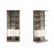 Modern Wooden High Gloss With Glass Book Shelf Bookcase