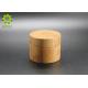 Brown Color Cosmetic Cream Jar , Glass Cosmetic Jars With Bamboo Material