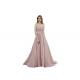 Strapless Net Ball Gown Cameo Brown Ladies Evening Dresses Flower Decor