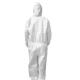 SMS White Protective Disposable Suit With Hood Suppliers Manufacturers