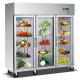1600L Glass Doors Stainless Steel Commercial Fridge Freezer , Kitchen Appliances
