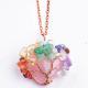 Rose Quartz Heart Shape Crystal Tree Chakra Gem Necklace