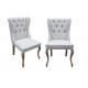 American Style Grey oak Wooden Fabric Chairs , Custom Tufted Dining Chair