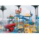 Professional Kids Water Play Equipment Structures With Water Slide , Climb Net