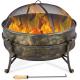 31 Inch Outdoor Brazier Charcoal Burning Fire Pit For Patio Backyard Camping