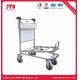 Double Layers Airport Baggage Trolley Hotels Four Wheel Trolley Cart