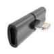 Black Dual Lightning Charger Headphone Adapter For IPhone XR X XS Max 7 8 Plus