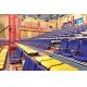 Plywood Backrest Electrical Telescopic Bleacher Seating With Arm