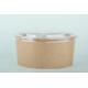 Food Grade Disposable Bowls For Hot Soup , 42 Oz Brown Salad Bowl With Lid