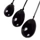 43x30mm Female Massage Black Obsidian Yoni Egg With String