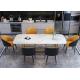 Luxury European Stainless Steel Marble Dining Room Table