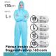 Boot, Hood, Elastic Cuffs, Ankles, Waist. Heavy-Duty Protective Coveralls. Unisex Disposable Workwear for cleaning servi