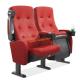 Movable Armrest Fabric Floral Theatre Seating Chairs Tip Up By Gravity Red Color