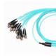 High Density MPO Trunk Cable , MPO To ST Optical Fiber Patch Cord OM3 Type