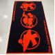 Wholesale  100% cotton jacquard bath towel custom logo orange and black velour woven jacquard beach towel