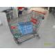 Grey Powder Coating  Wire Shopping Trolley Pantone Color With 4 Swivel 5 Inch Casters