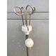 White And Black IV Pole Hospital Stainless Steel Infusion Stand With Hooks