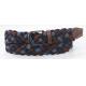 Mixed Colors Polyester / PU Mens Blue Braided Belt , Old Silver Buckle Brown Braided Belt